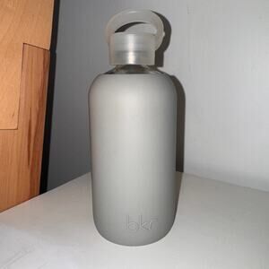 BKR Gray Little Bottle Reusable Glass Dishwasher Safe Removable Silicone Sleeve